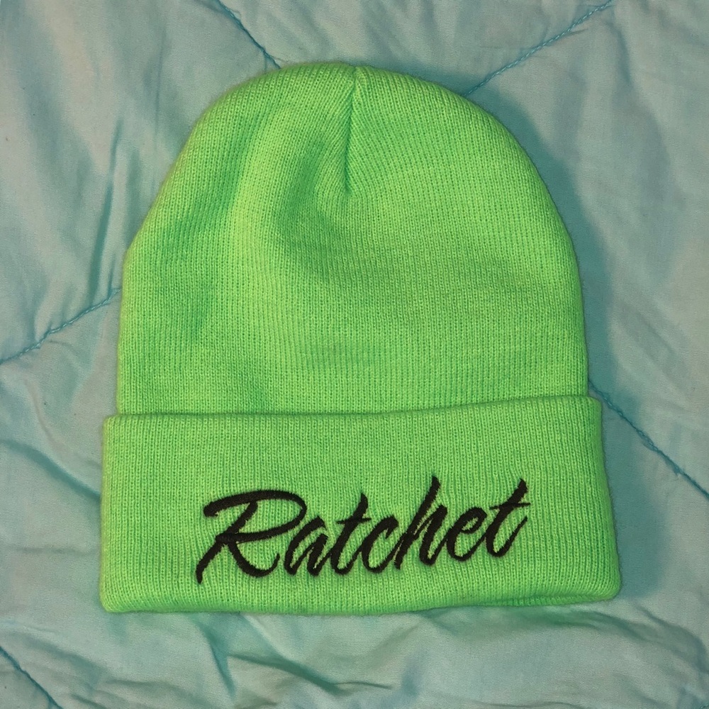 Lime Green Ratchet Beanie